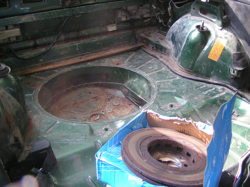 What Ben’s new engine bay looked like before he started cutting into it.